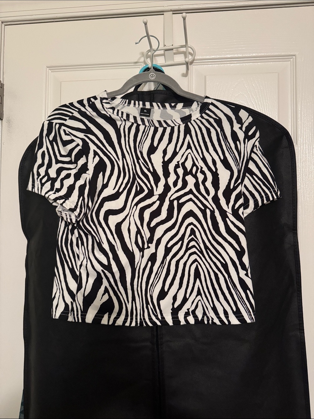 Zebra Print Short Sleeve Tee - Black & White
